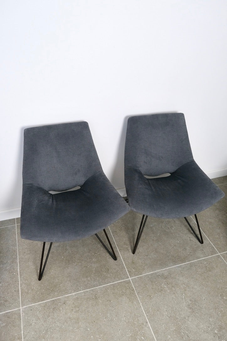Paire de fauteuils en velours - Années 1950
