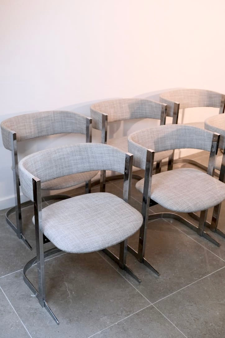 Chaises en chrome et tissu 70's - Assises - La Nouvelle Galerie