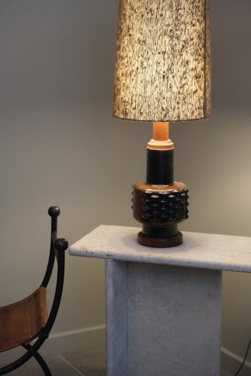 Paire de lampes céramique et bois - Luminaires - La Nouvelle Galerie