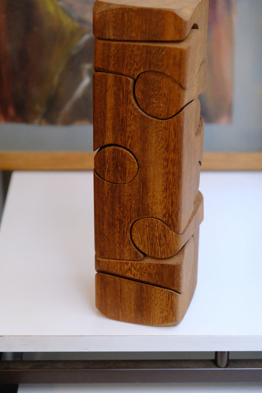 Sculpture puzzle en teck Brian Willsher - Objets d'art - La Nouvelle Galerie