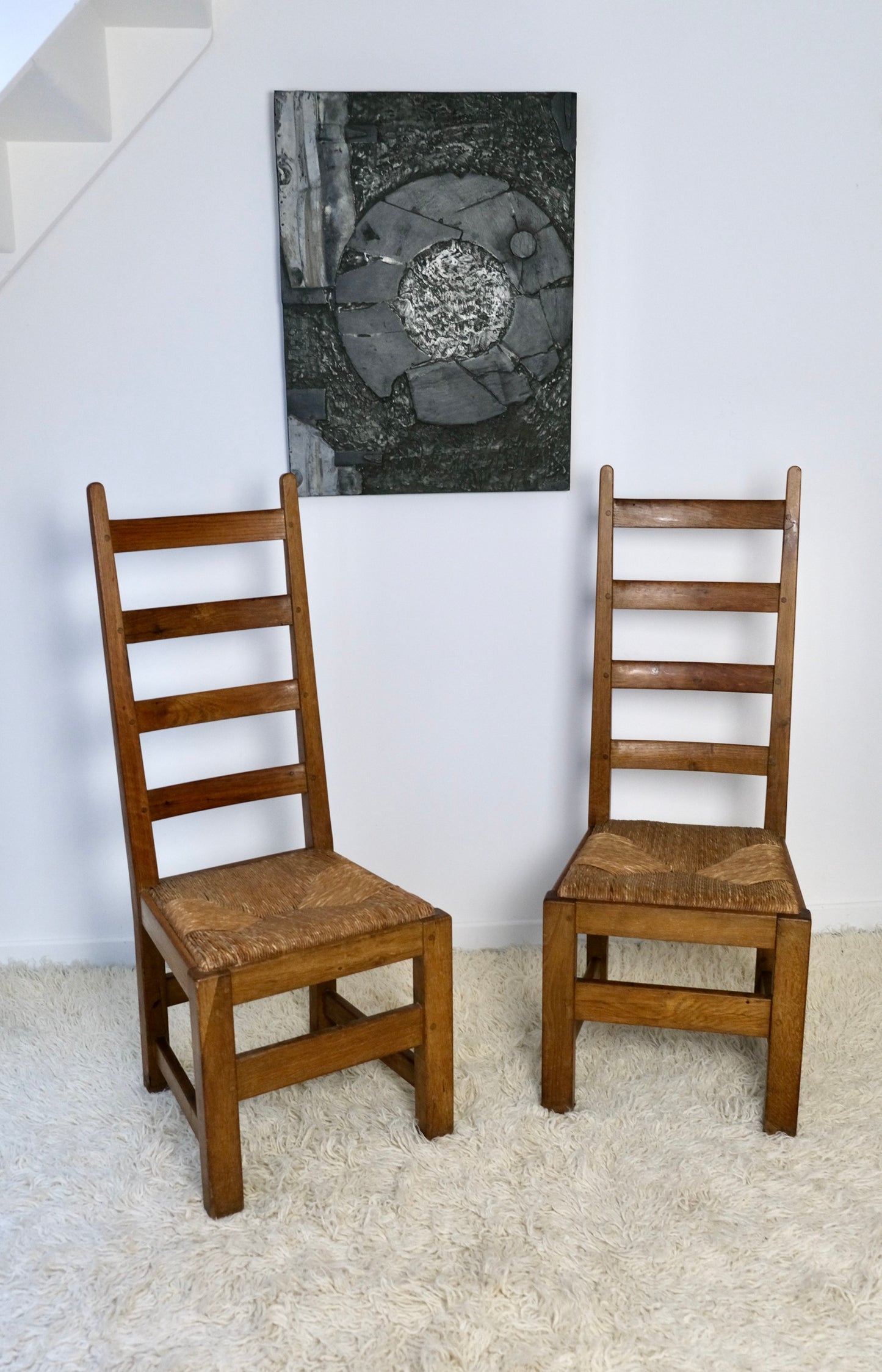 Chaises paillées 1950 - Assises - La Nouvelle Galerie