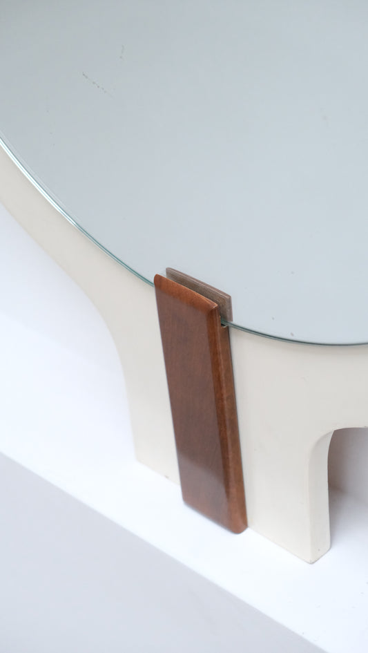 Miroir en noyer et laque ivoire - Tableaux et miroirs - La Nouvelle Galerie