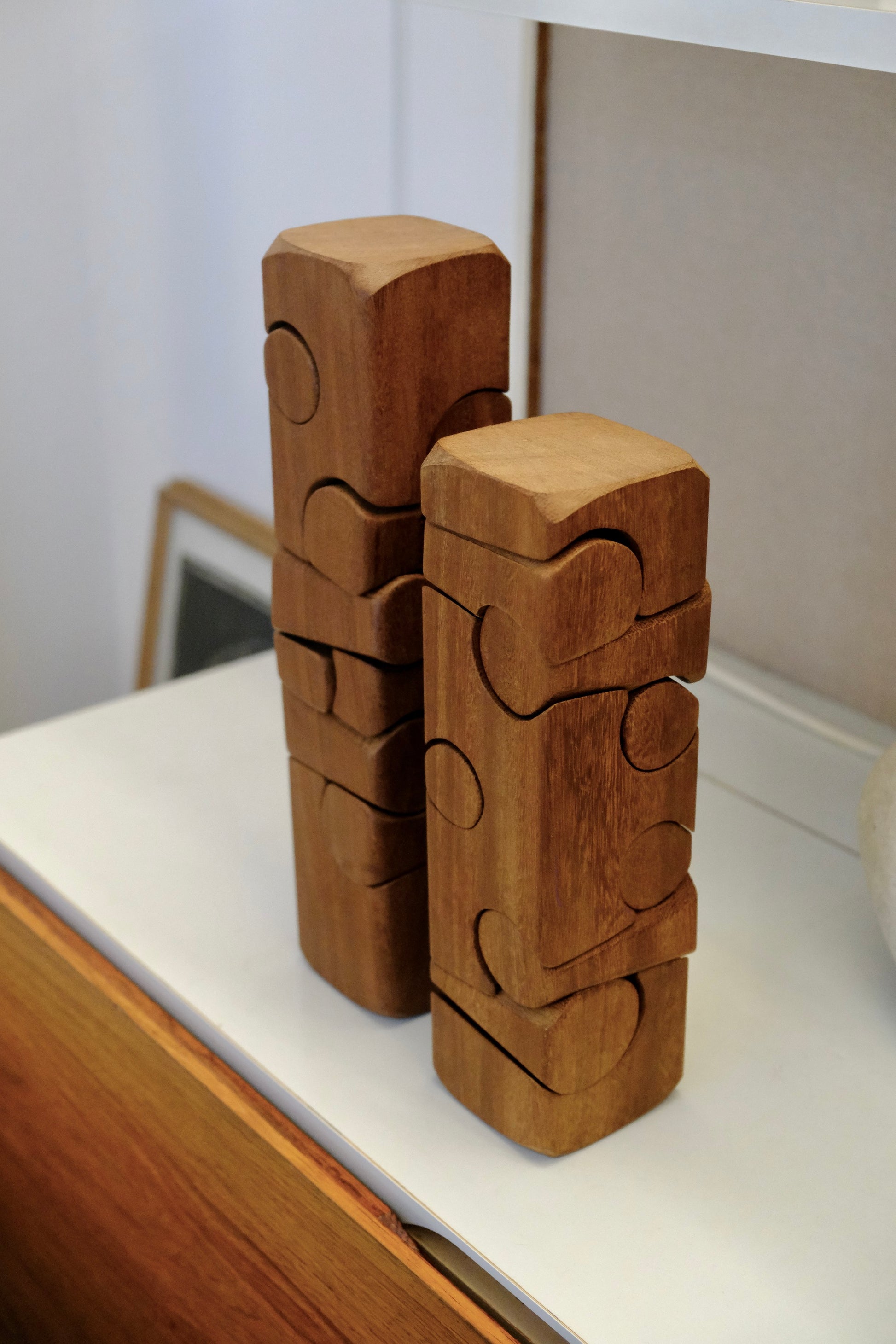 Sculpture puzzle en teck Brian Willsher - Objets d'art - La Nouvelle Galerie