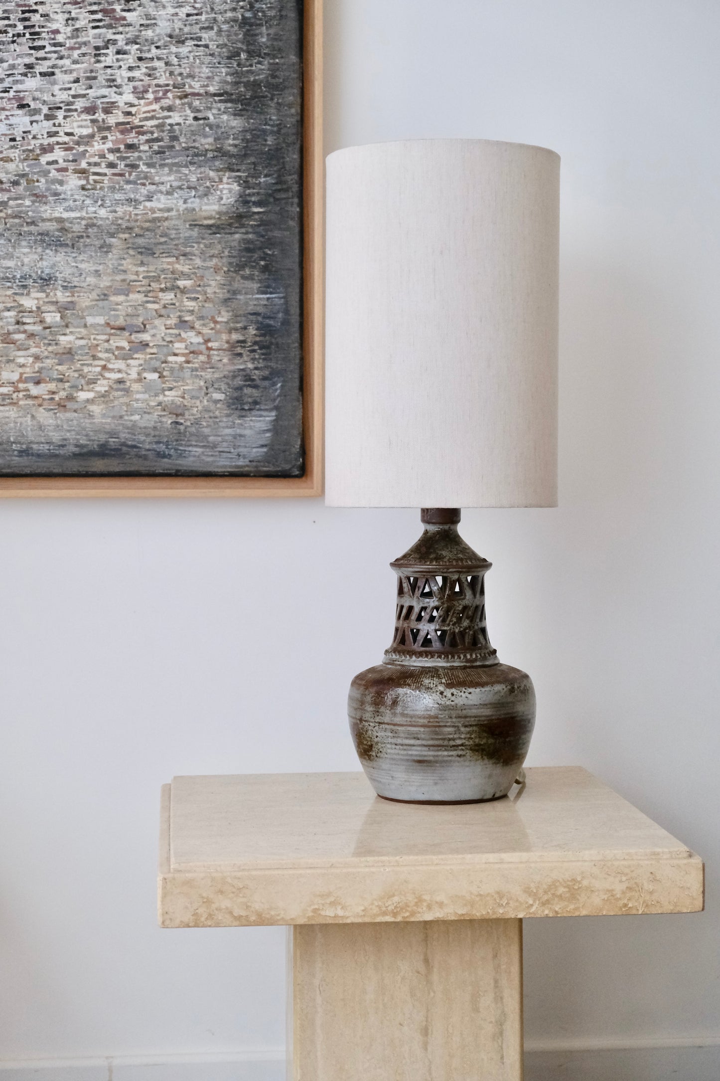 Lampes en céramique ajourée signée - Luminaires - La Nouvelle Galerie