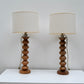 Paire de  lampes totem en bois tourné - Arts décoratifs - La Nouvelle Galerie