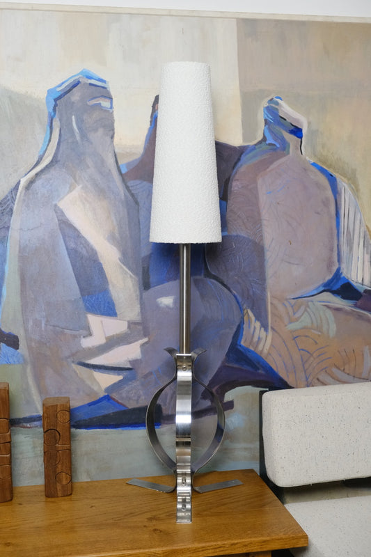 Lampe de sol en acier chromé - Luminaires - La Nouvelle Galerie