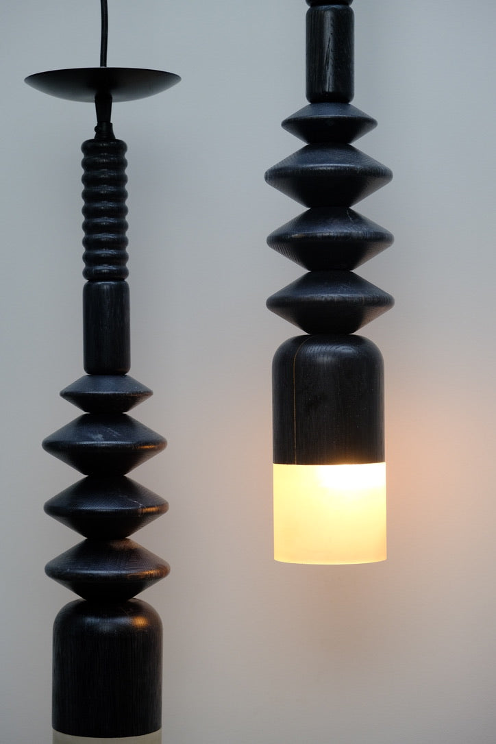 Suspensions en wengé-Luminaires- La Nouvelle Galerie