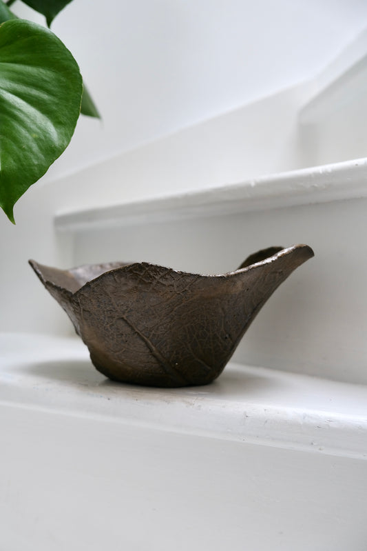 Coupe en céramique feuillage