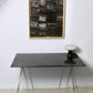 Table-bureau en verre fumé et tréteaux Max Sauze