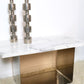 Table basse en marbre et aluminium brossé - Mobilier - La Nouvelle Galerie