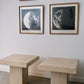 Paire de tables en travertin post-modernes