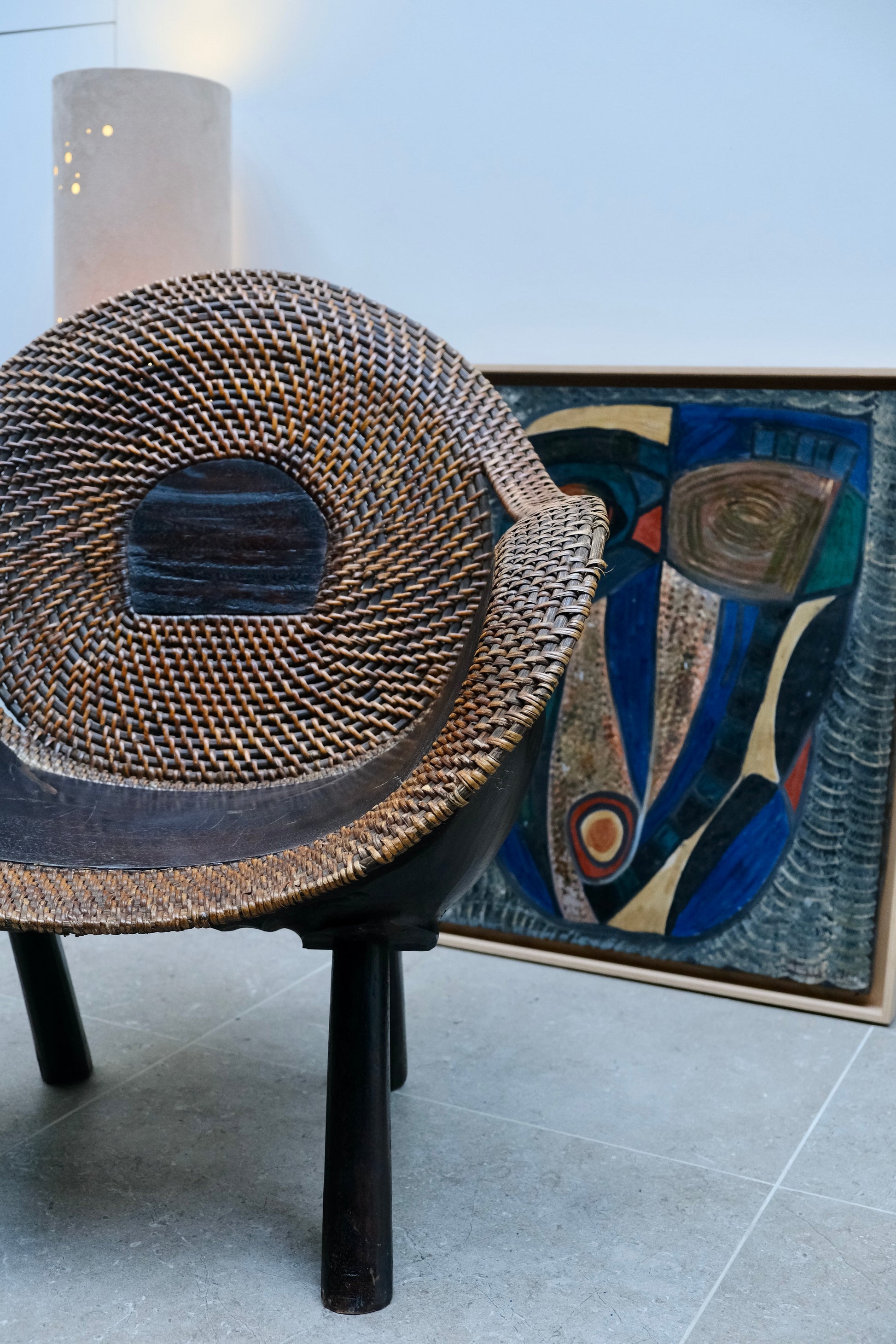 Fauteuil en bois et osier - Assises - La Nouvelle Galerie