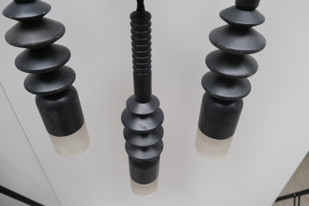 Suspensions en wengé-Luminaires- La Nouvelle Galerie