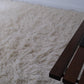 Grand tapis vintage Flocati blanc cassé 80