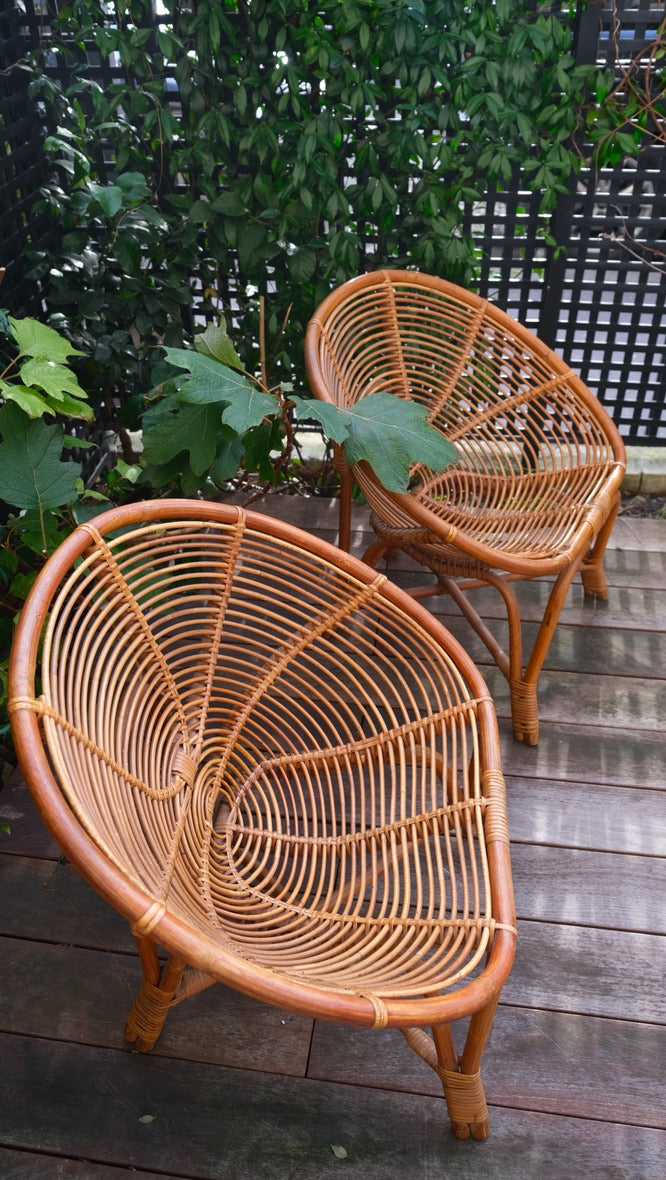 Paire de fauteuils en osier et bambou 1960 - Assises - La Nouvelle Galerie